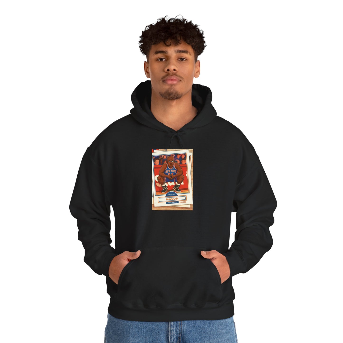 Anthony Mason Hoodie — Retro Basketball Card Graphic Hoodie
